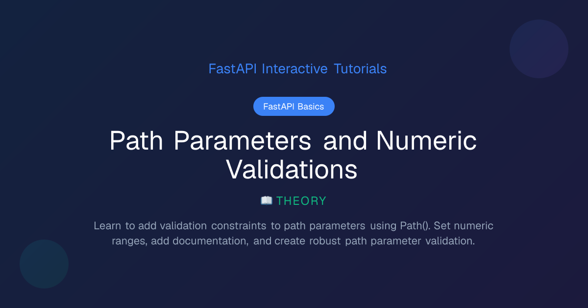 Path Parameters and Numeric Validations - Theory | FastAPI Basics ...