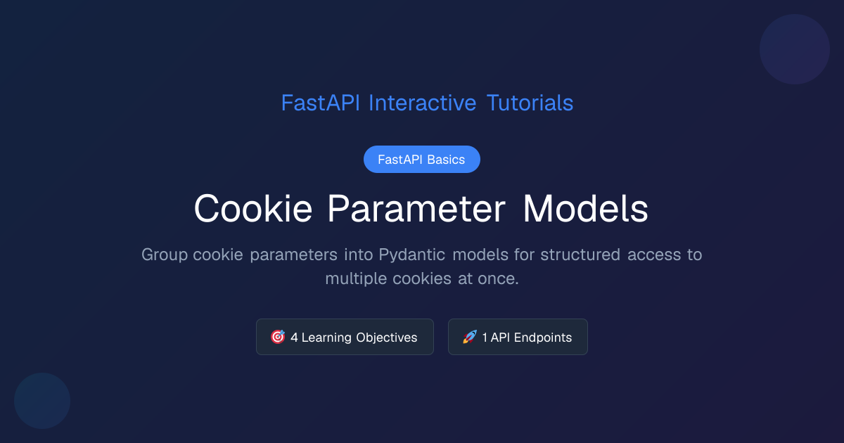 Cookie Parameter Models | FastAPI Basics | FastAPI Tutorial