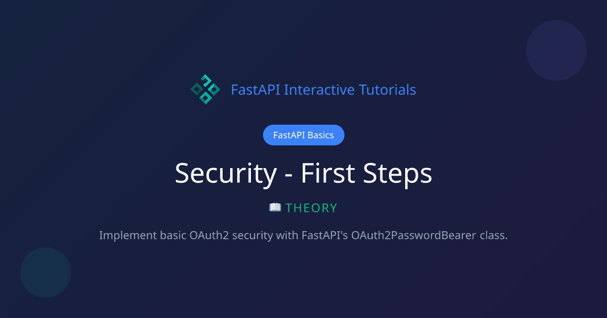 Security - First Steps - Theory | FastAPI Basics | FastAPI Tutorial