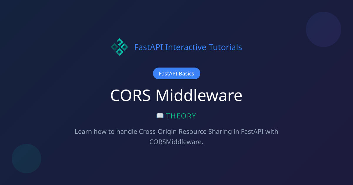 CORS Middleware - Theory | FastAPI Basics | FastAPI Tutorial