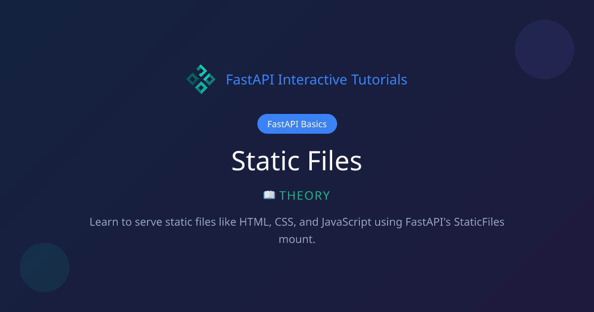 Static Files - Theory | FastAPI Basics | FastAPI Tutorial