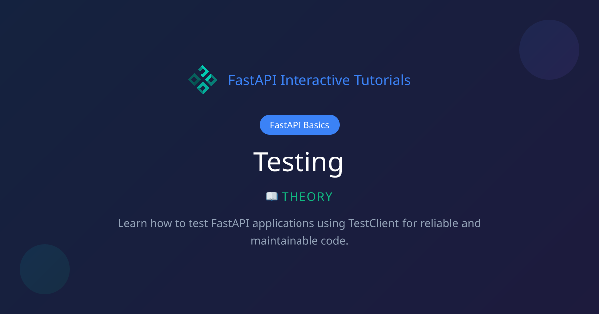 Testing - Theory | FastAPI Basics | FastAPI Tutorial